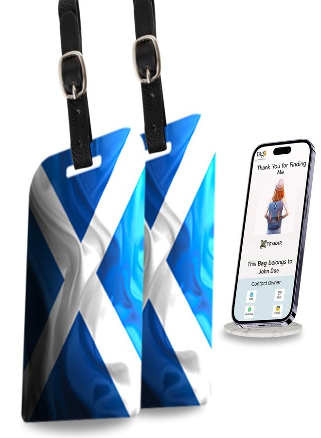 tag8 [Pack 2] tag8 Scotland Flag Tag Smart Bag tag |Trendy Luggage tag ID Identification | Suitcase Tag | Fashionable Digital Name tag | Airline Compliant, SITA World Tracer Code Enabled | Gift idea - Image 1